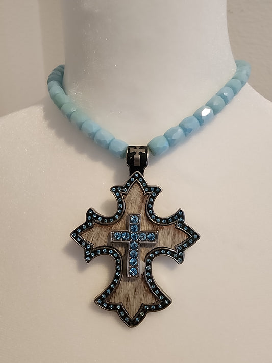 Necklace Blue Cross