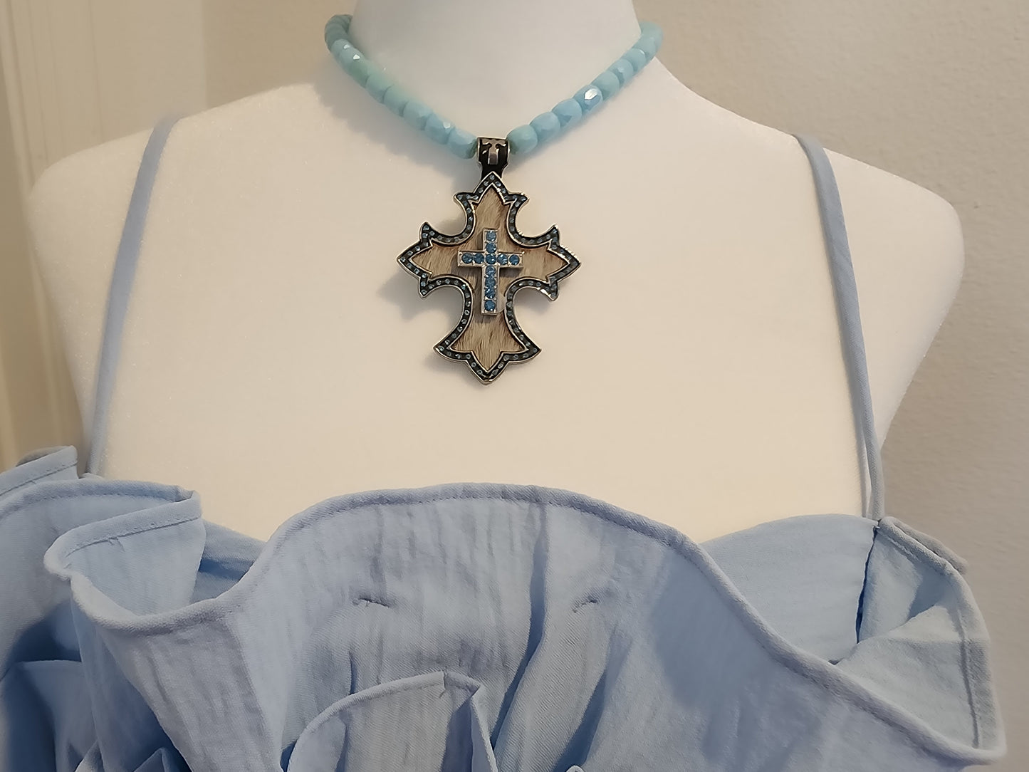 Necklace Blue Cross