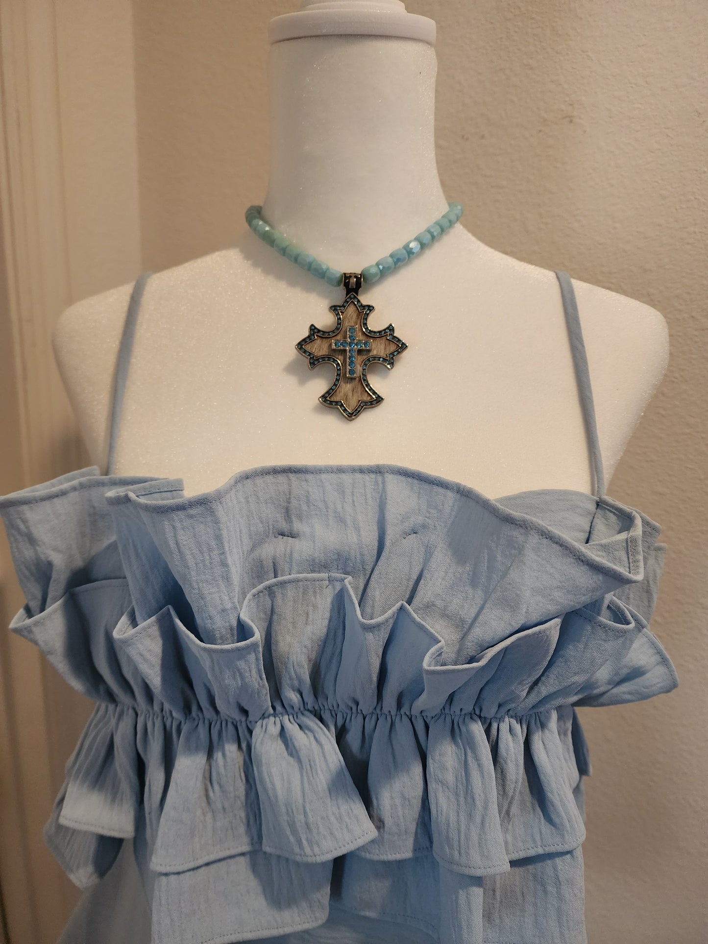 Necklace Blue Cross